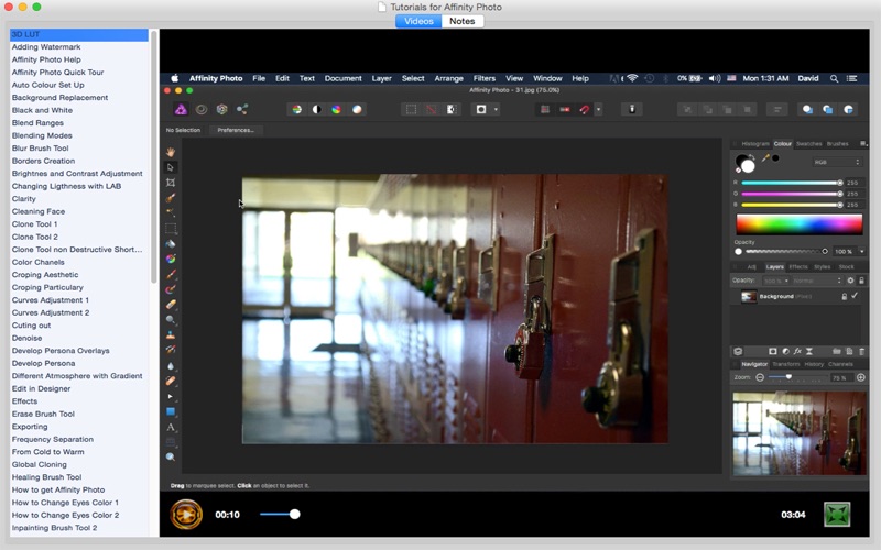 Screenshot #1 pour Tutorials for Affinity Photo
