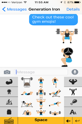 Gymoji - Bodybuilding Emoji Keyboard screenshot 3