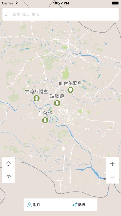 仙台中文离线地图-日本离线旅游地图支持步行自行车模式