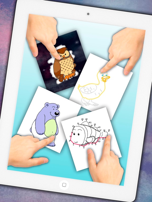 Connect the dots & paint the pictures - educational Coloring book for kids iPad screenshot