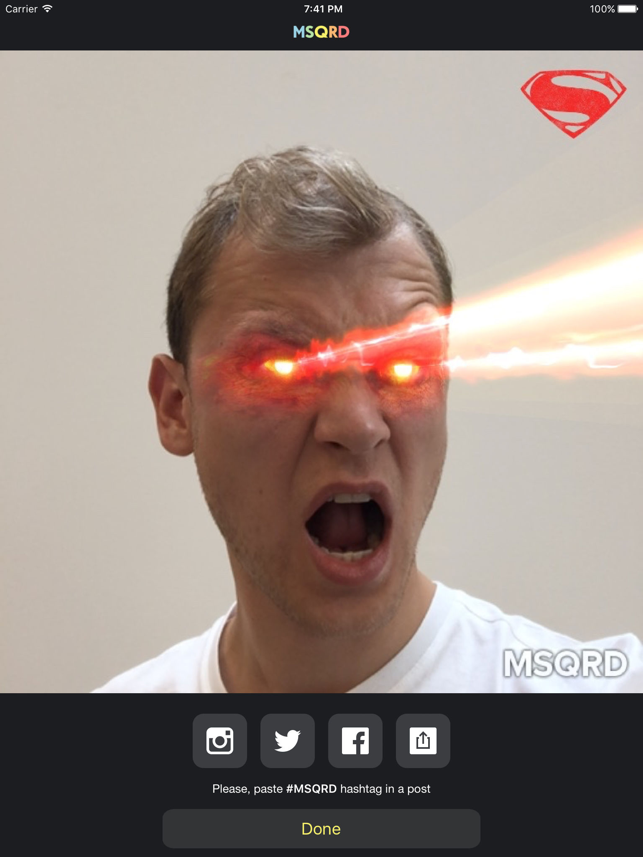 ‎MSQRD — Live Filters & Face Swap for Video Selfies Screenshot