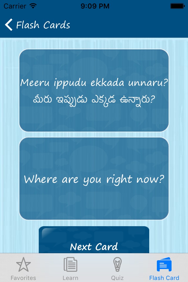 Learn Telugu Quickly - Phrases, Quiz, Flash Card screenshot 3