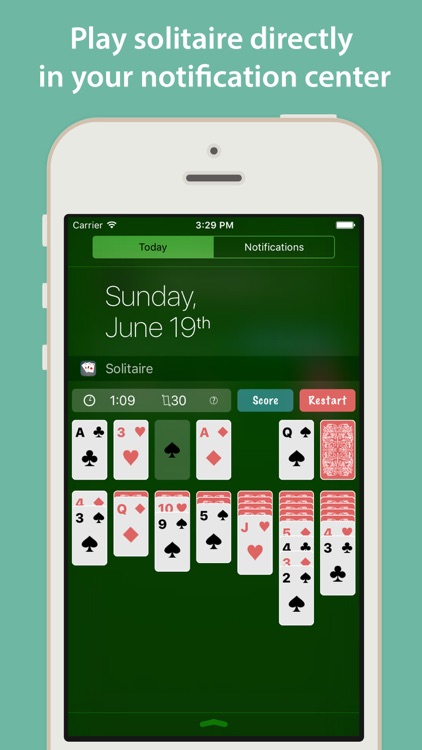 Quick Solitaire : Play in notification center as widget