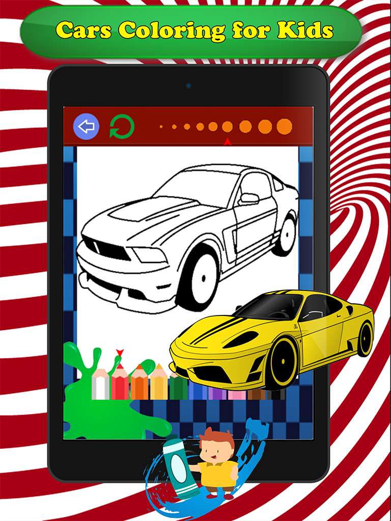 Cars Cartoon Coloring Book - Free Games For Kids screenshot 10