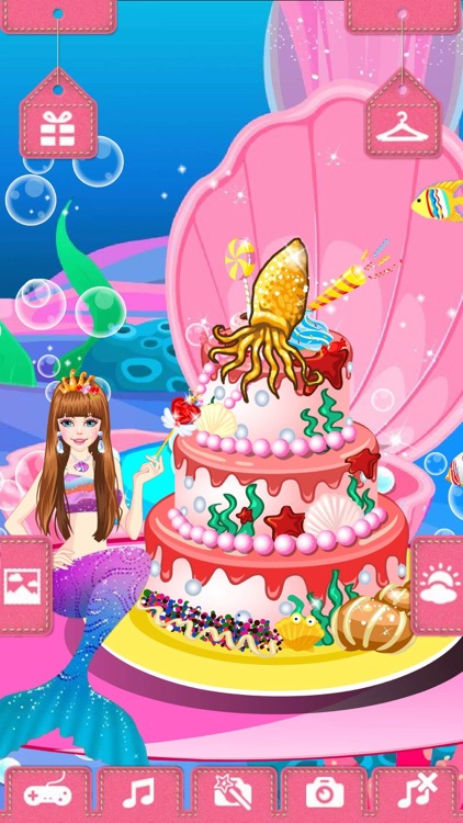 Mermaid cake decoration – Beauty Salon & Dessert Decoration Game screenshot-3