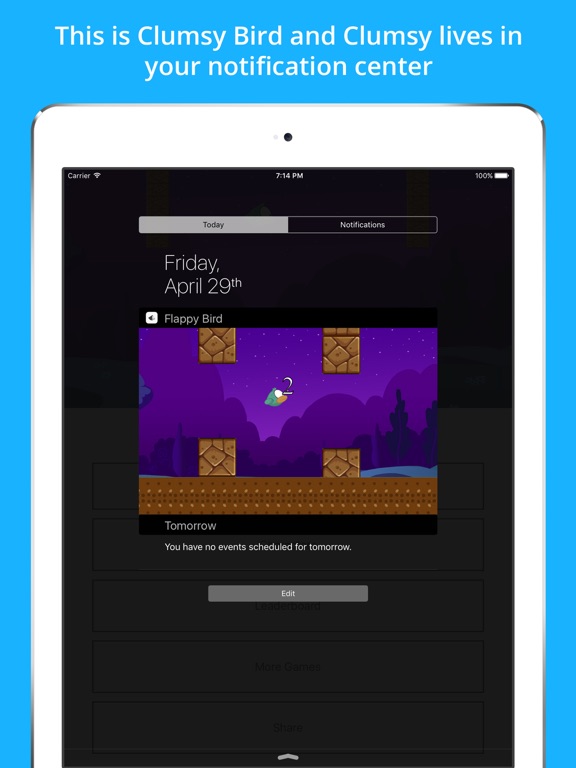 Screenshot #4 pour Clumsy Bird - The Trump Jumping And Switch Color Notification Widget Game