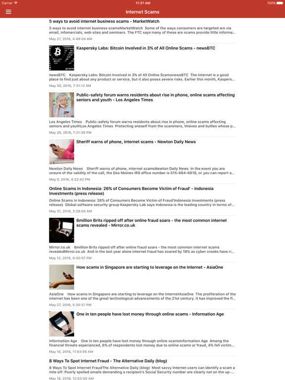 Scam Alert News & Notifications iPad screenshot 5 - News app