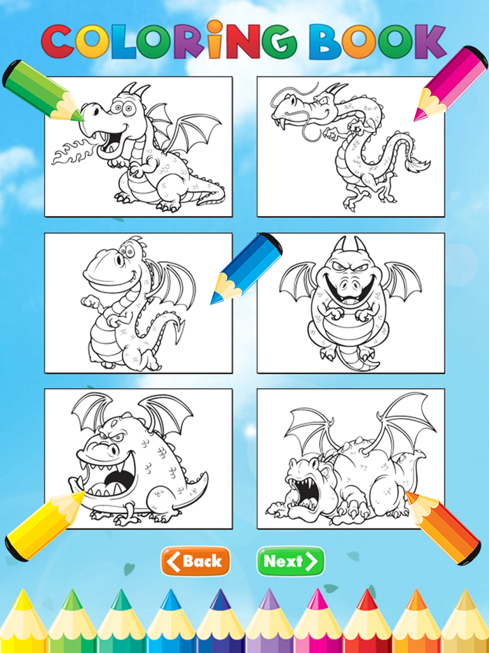 Dragon Dinosaur Coloring Book - Drawing and Painting Dino Game HD All In 1 Animal Series Free For Kid