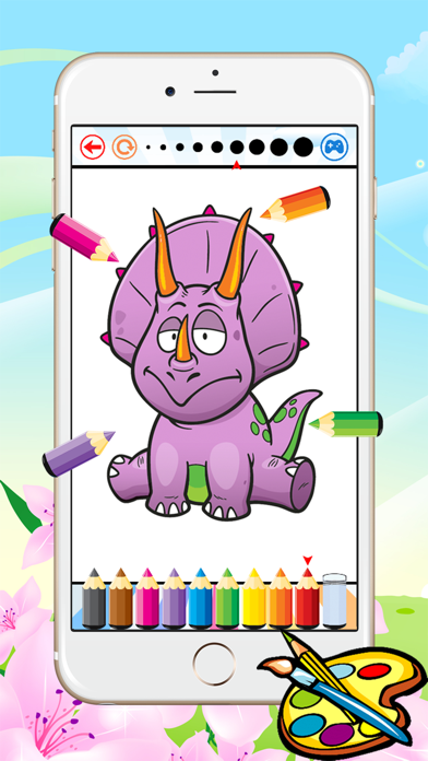 Dinosaur Dragon Coloring Book - All In 1 Dino Drawing, Animal Paint And Color Games HD For Good Kid iPhone screenshot