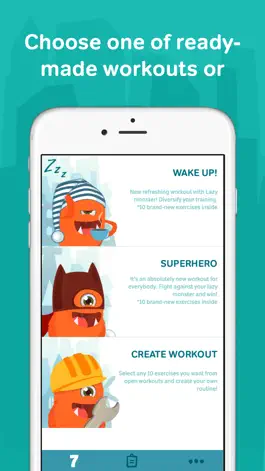 Game screenshot 7 minute workouts with lazy monster PRO: daily fitness for kids and women hack