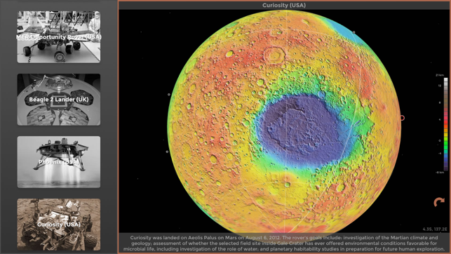 ‎Mars Bilgileri Ekran Görüntüsü