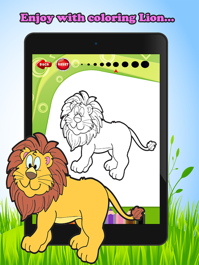 Coloring Book games free for children age 1-10: These cute animal lion coloring pages provide hours of fun activities screenshot 6