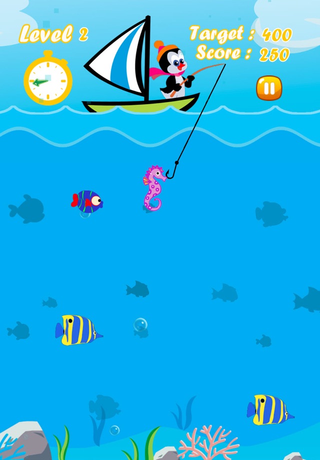 Penguin Fishing On Boat Free Game - Hook Of Fisher Evolution screenshot 4