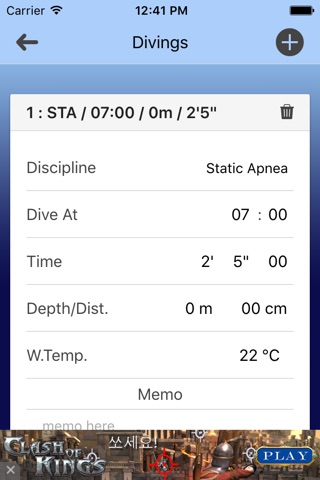 Freediving Log screenshot 3