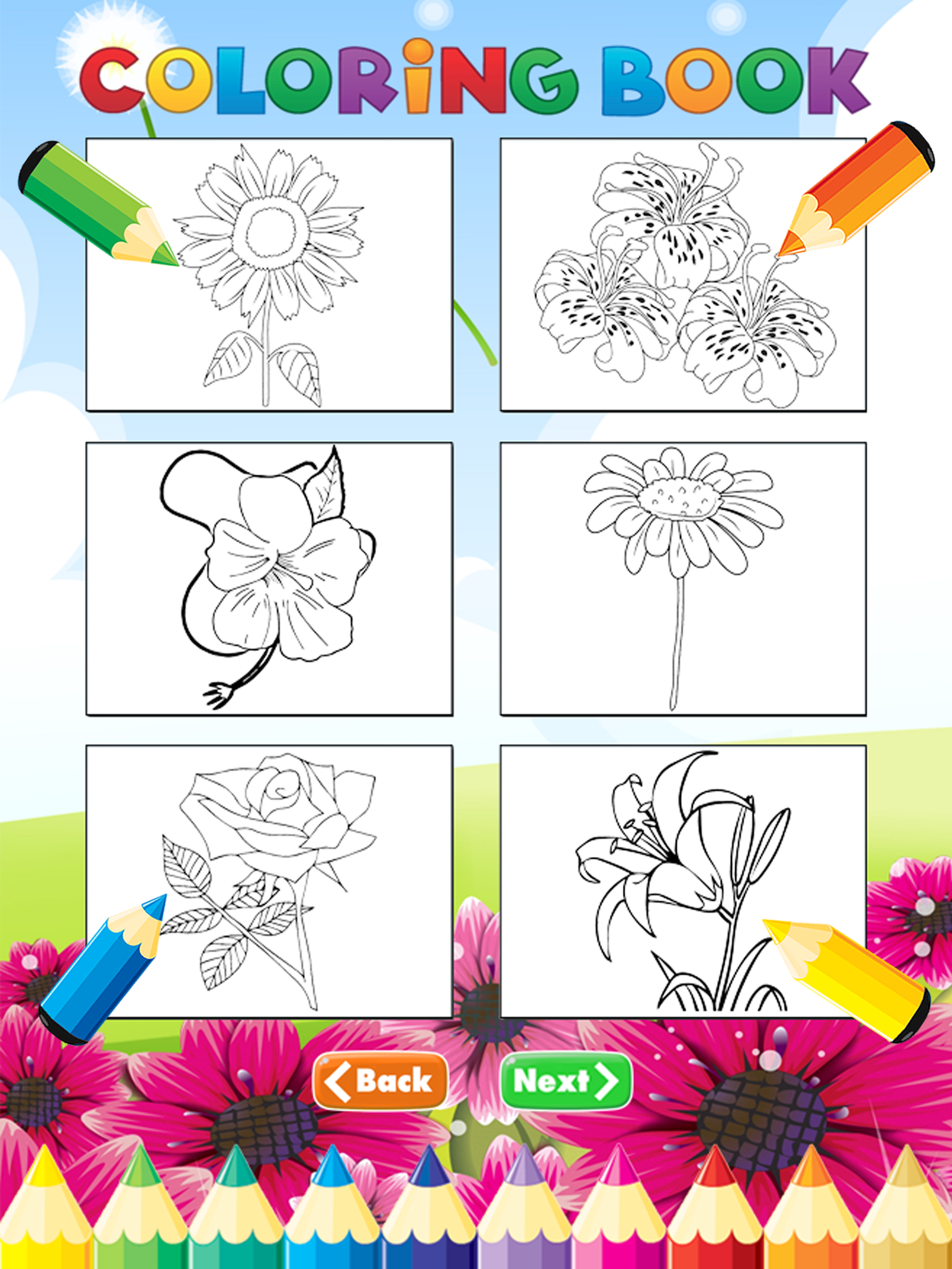 Flower Coloring Book For Kid - Drawing And Painting Relaxation Stress Relief Color Therapy Games screenshot 10