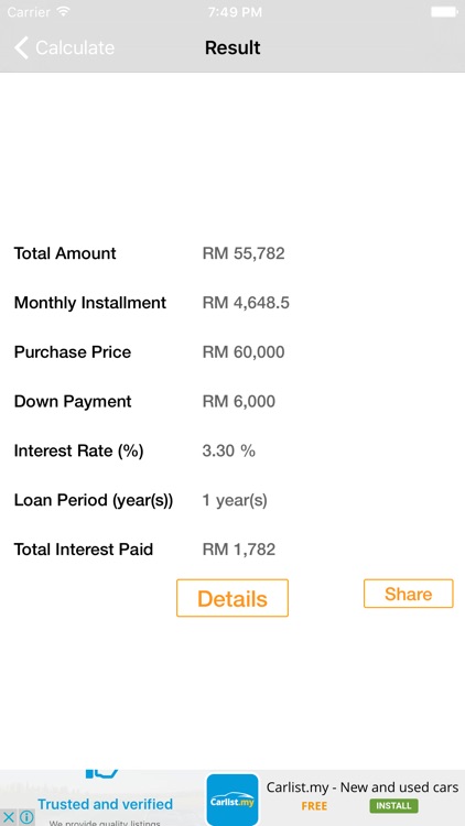 Malaysia Car Loan Calculator