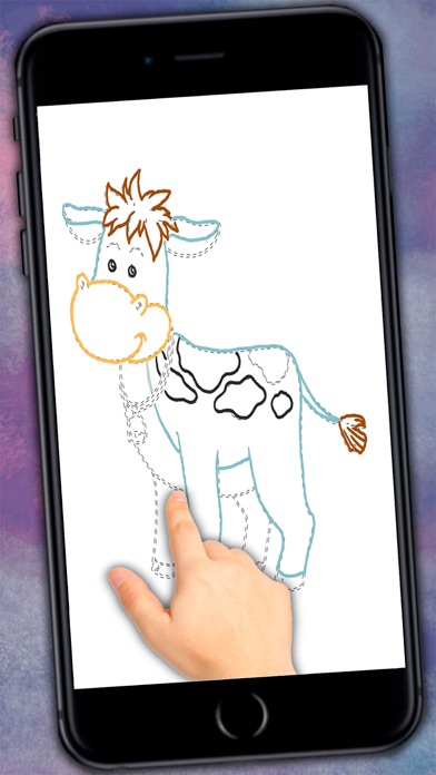 Connect the dots & paint the pictures - educational Coloring book for kids iPhone screenshot