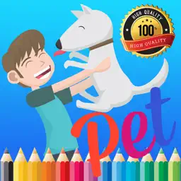 Cute Pet Paint and Coloring Book Learning Skill - Fun Games Free For Kids app icon