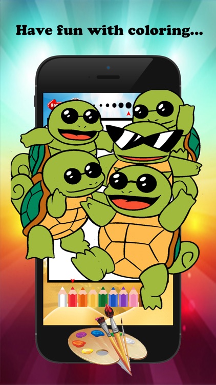 The Turtle Cartoon Paint and Coloring Book Learning Skill - Fun Games Free For Kids screenshot-3