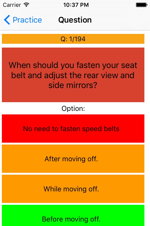 BTT Basic Theory Test for Singapore Driving - Prepare Driving Theory Test screenshot 4