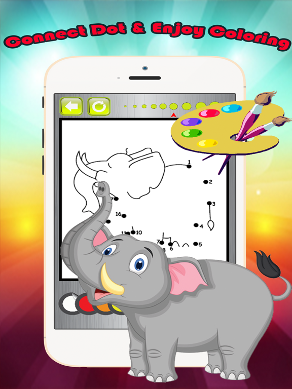 Animals Dot to Dot Coloring Book - Kids free learning games iPad screenshot