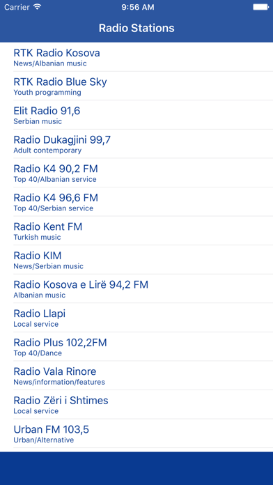Screenshot #1 pour Radio Kosovo FM - Streaming and listen to live online music, news show and Kosovar charts muzikë