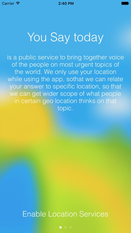 You say today