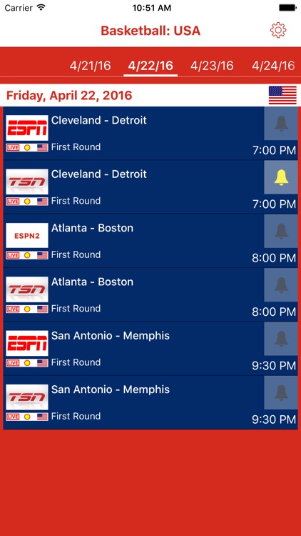 Basketball TV Schedule PRO: USA