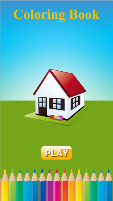 coloring book the house free games for kids iPhone screenshot