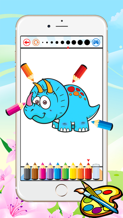 Dinosaur Dragon Coloring Book - All In 1 Dino Drawing, Animal Paint And Color Games HD For Good Kid iPhone screenshot