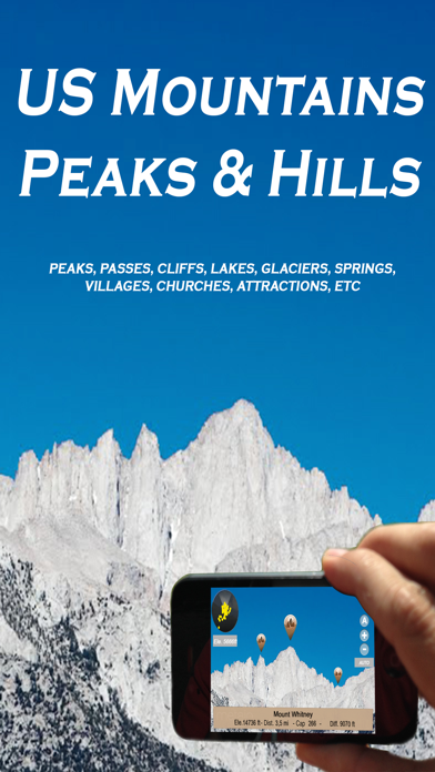 US Mountains, peaks and hills in augmented realityのおすすめ画像1