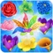 Make matches of 3 or more flowers, blasting the Flower Color Garden 2