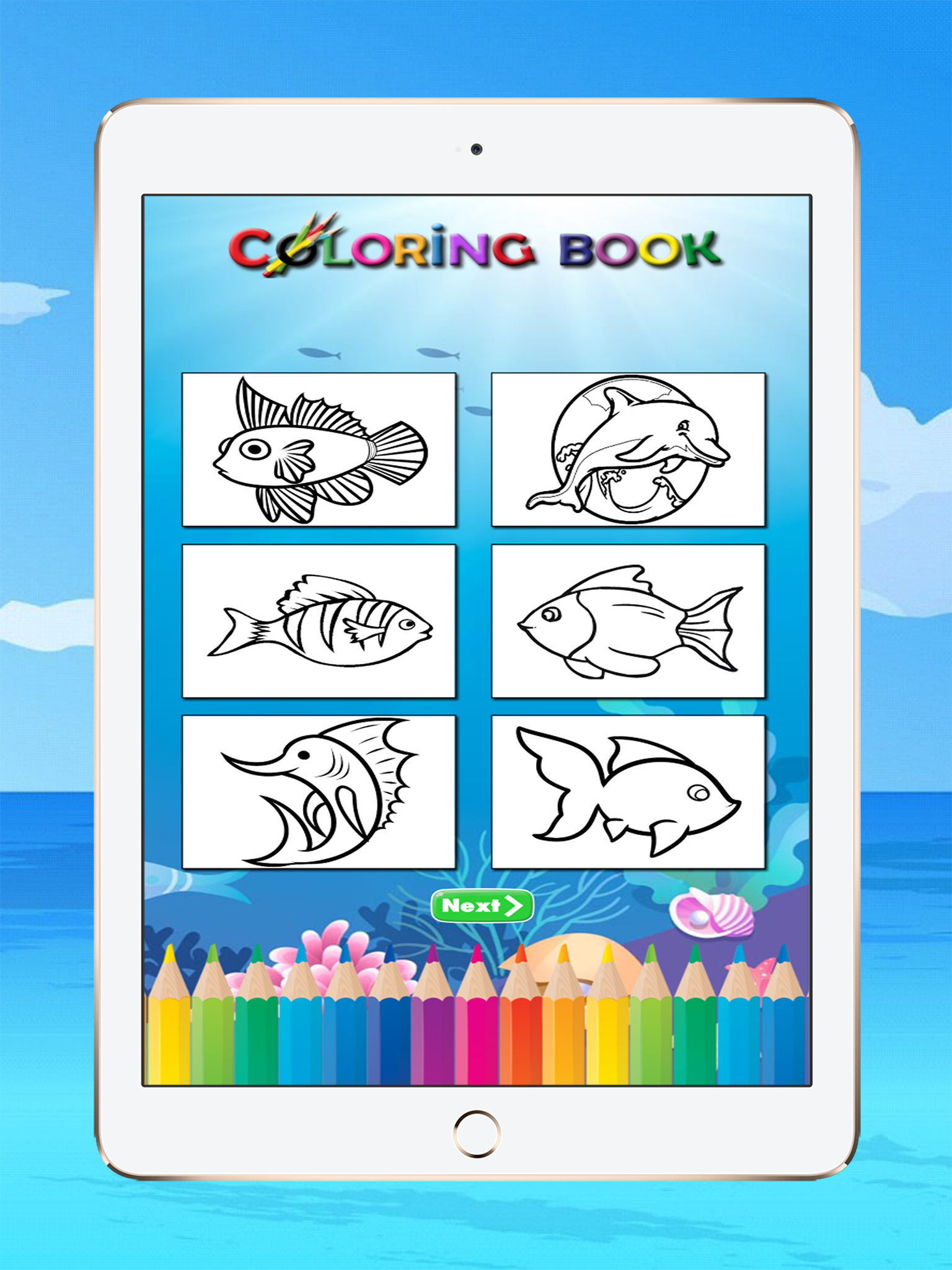 Fish Coloring Book for Children : Learn to color a dolphin, shark, whale, squid and more screenshot 6