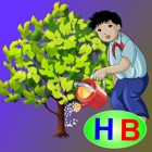 Three pupils planting a tree (story and game for kids)