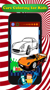Cars Cartoon Coloring Book - Free Games For Kids screenshot