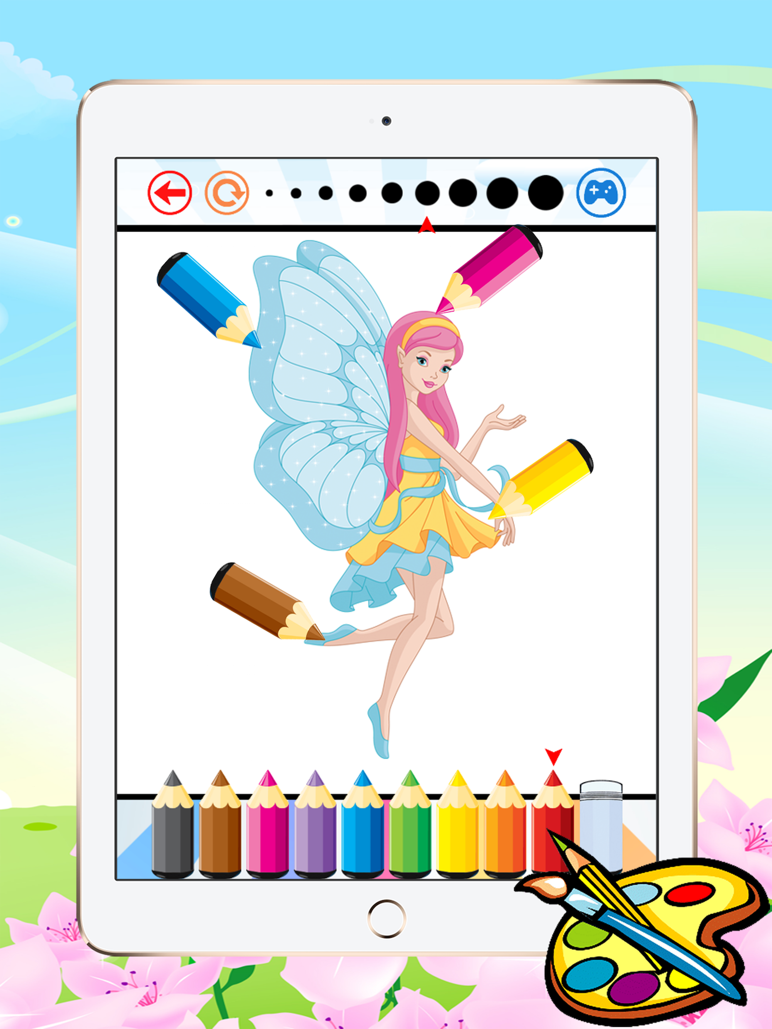 Princess & Fairy Coloring Book - All In 1 Drawing, Paint And Color Games HD For Good Kid screenshot 9