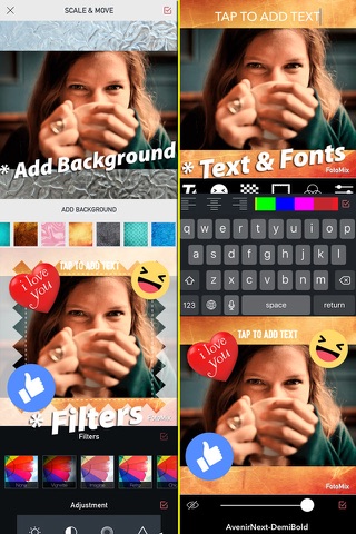 FotoMix for Snapchat,Photo Collage,Text,Reaction Stickers,Shape Borders,Filters screenshot 3