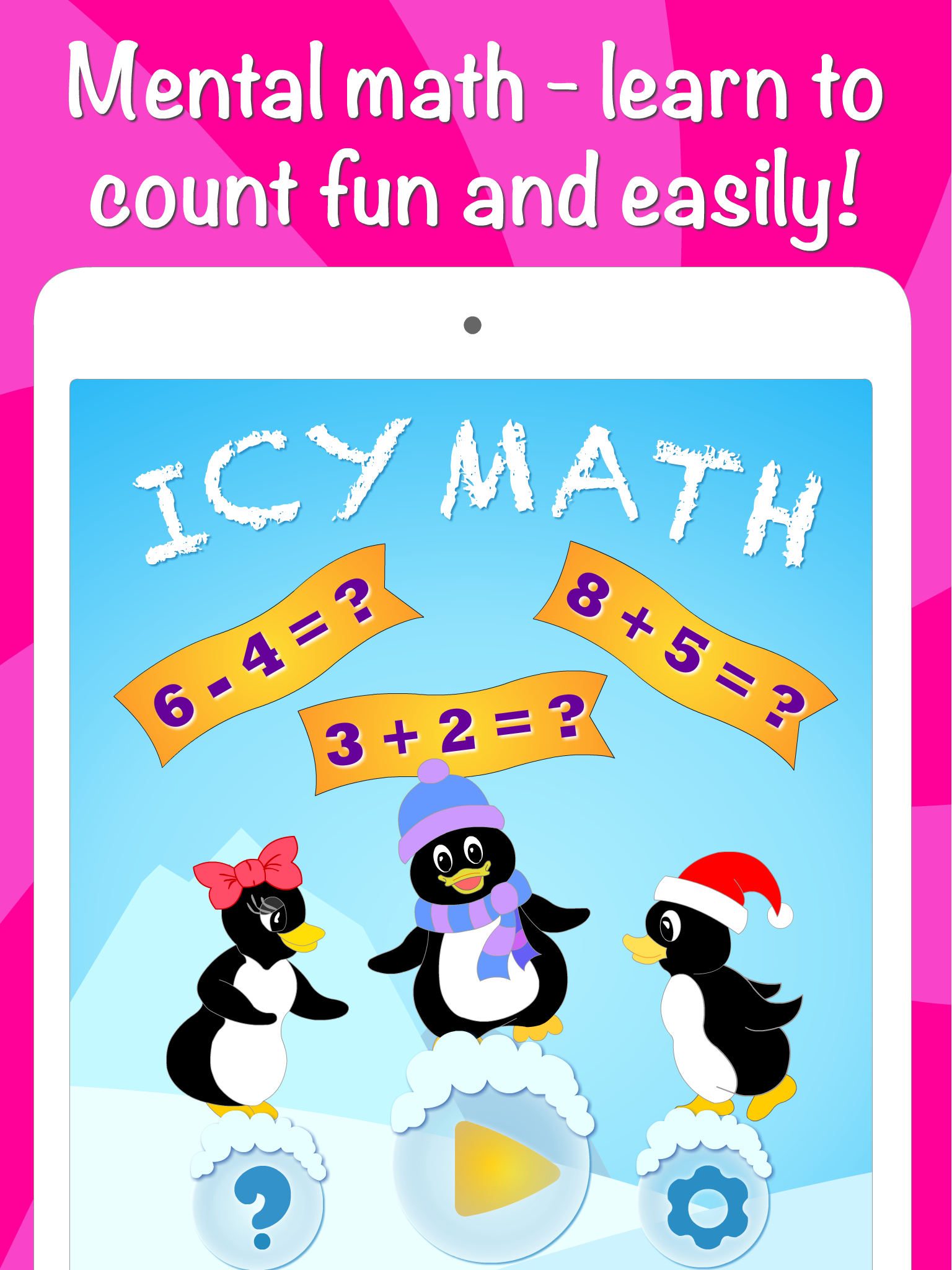 Icy Math Free Addition and Subtraction game for kids and adults good brain training and fun mental maths tricks