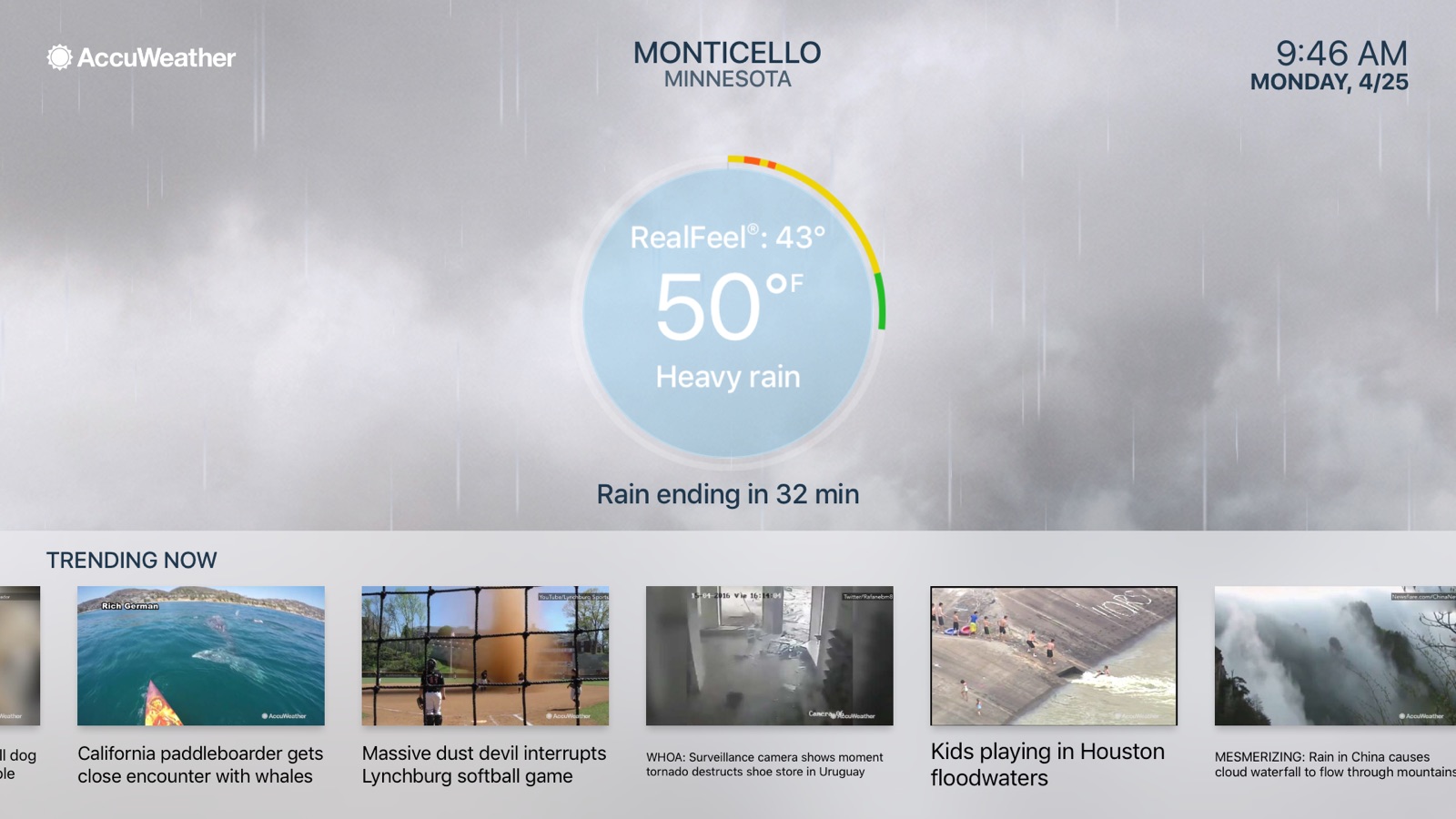 AccuWeather: Weather Forecast apple_tv screenshot 1