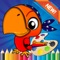 Icon Bird Coloring Book for children age 1-10: Drawing & Coloring page games free for learning skill