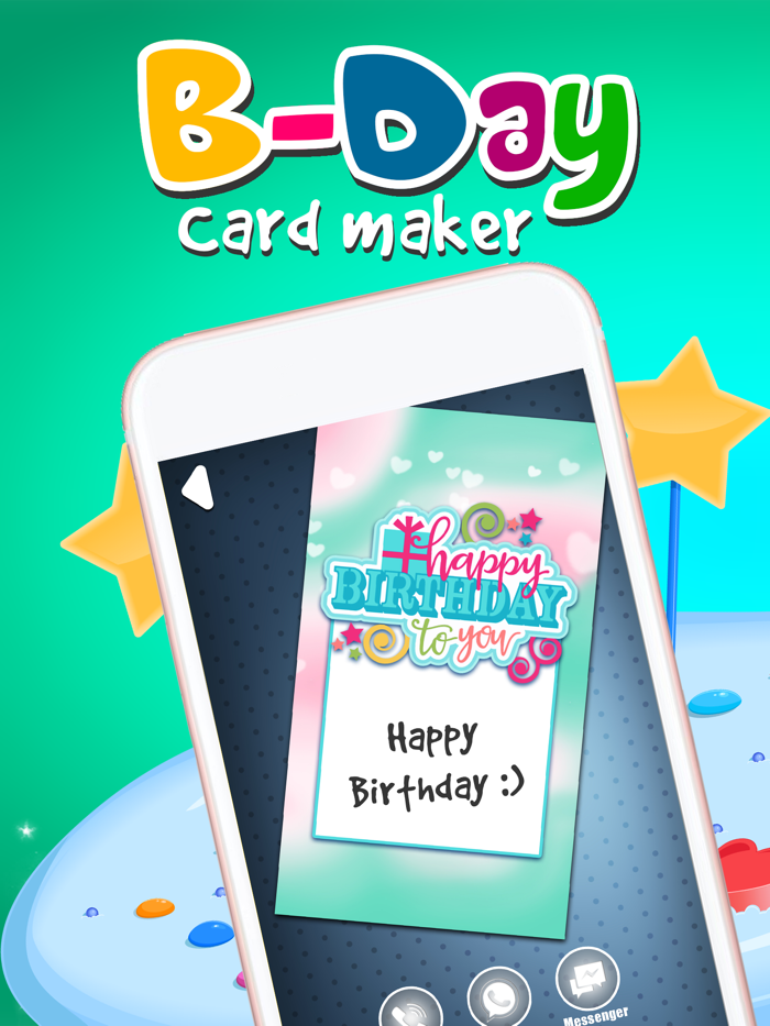 Virtual B-day Card Make.r – Wish Happy Birthday with Decorative Background and Colorful Text
