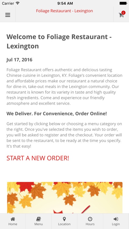 Foliage Restaurant - Lexington Online Ordering