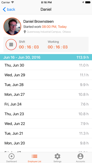 Screenshot #3 pour Punchtime Client