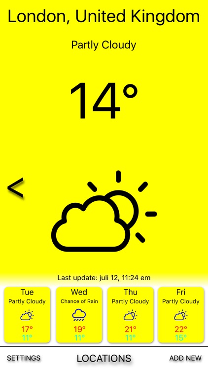 Yellow rain - Weather forecast