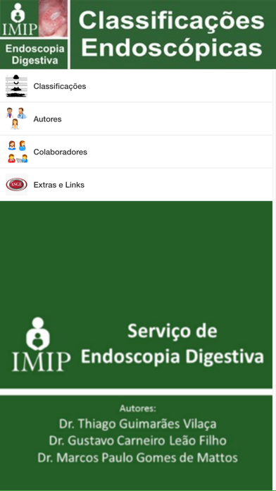 Screenshot #1 pour EDA Classificações Endoscópicas TV