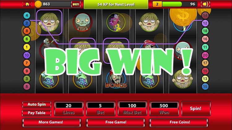 Zombie Las Vegas Casino Slots machine! lucky game of the day screenshot-3