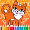 子供のための楽しいゲーム無料 - 猫漫画ペイントとぬりえ学習スキル
