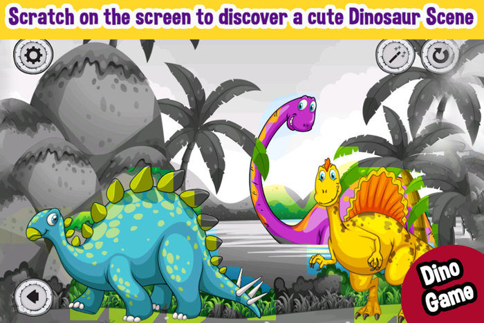 Dinosaurs Scratch and Paint Color Games
