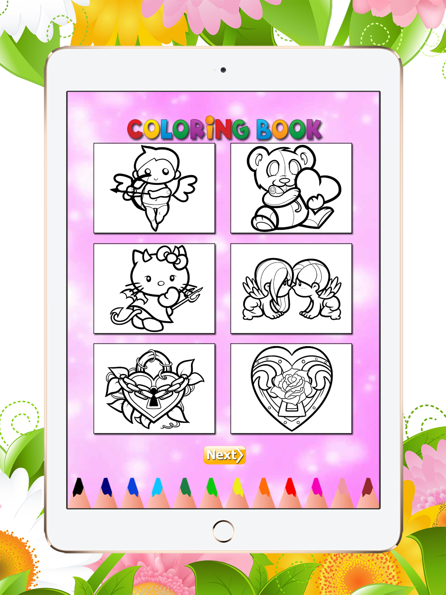 The Valentines Coloring Book: Learn to color and draw Valentine's Day card, Free games for children screenshot 5
