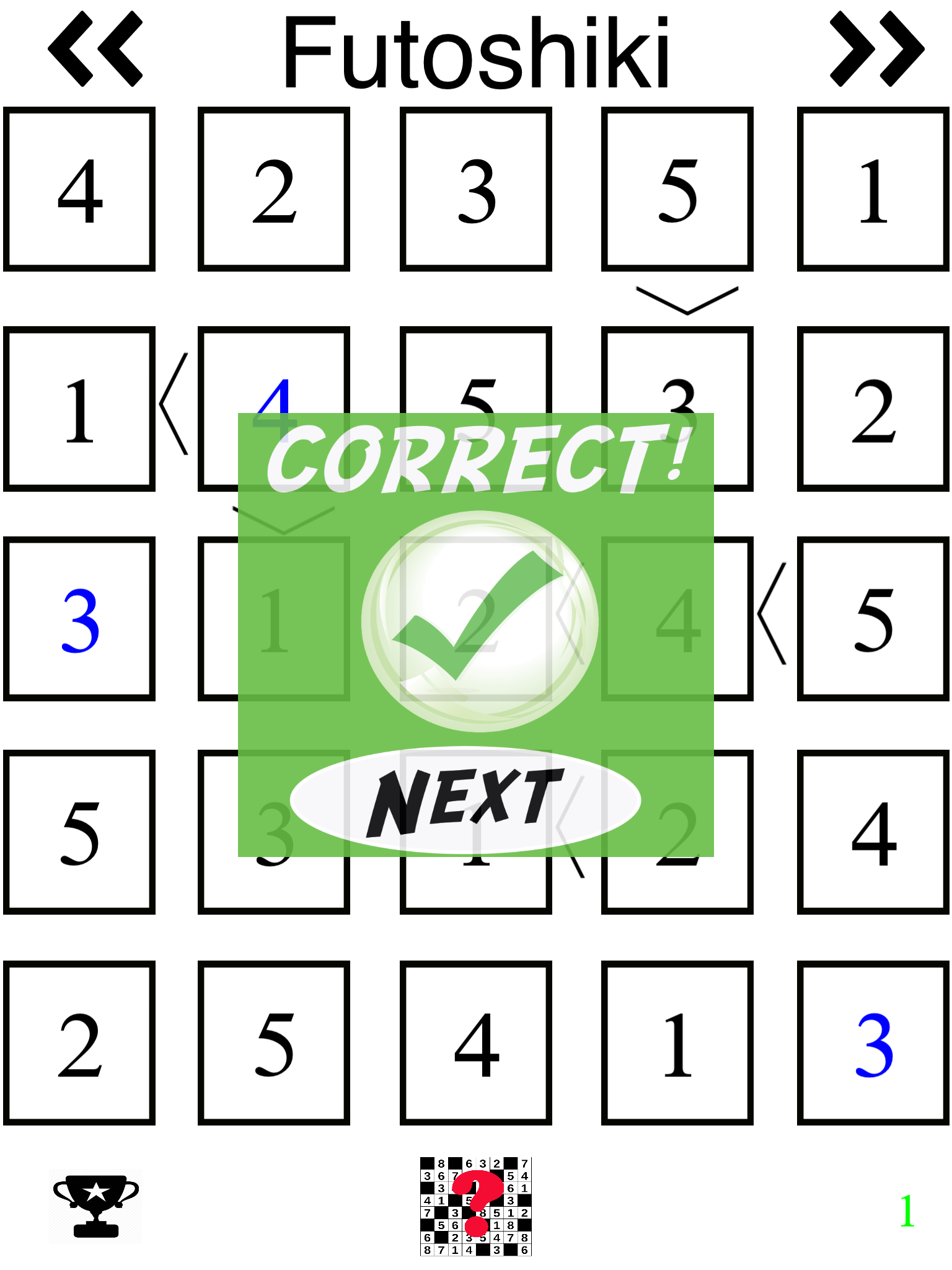 Futoshiki (Sudoku like Japanese Puzzle Game)